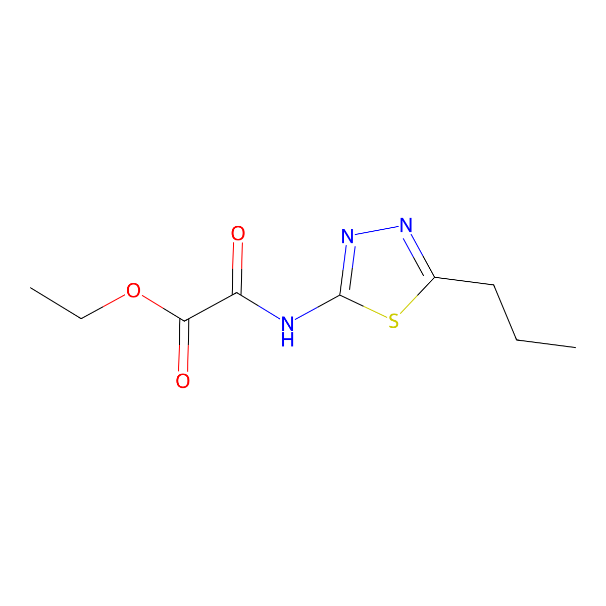 Ethyl oxo[(5-propyl-1,3,4-thiadiazol-2-yl)amino]acetate molecular structure, CAS 79525-85-2