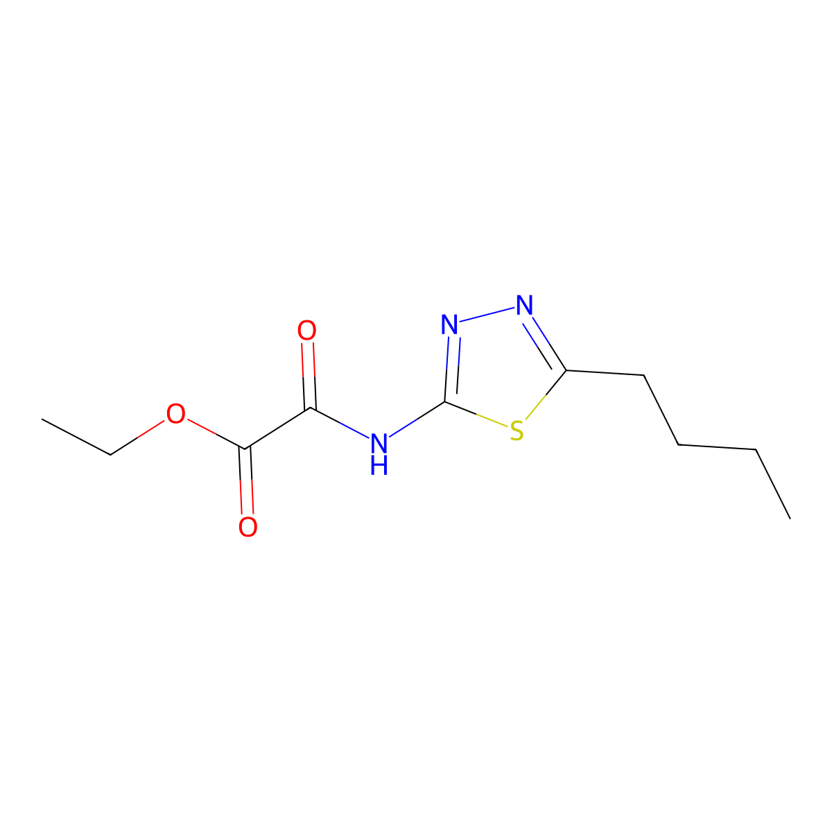 Ethyl 2-((5-butyl-1,3,4-thiadiazol-2-yl)amino)-2-oxoacetate molecular structure, CAS 79525-86-3