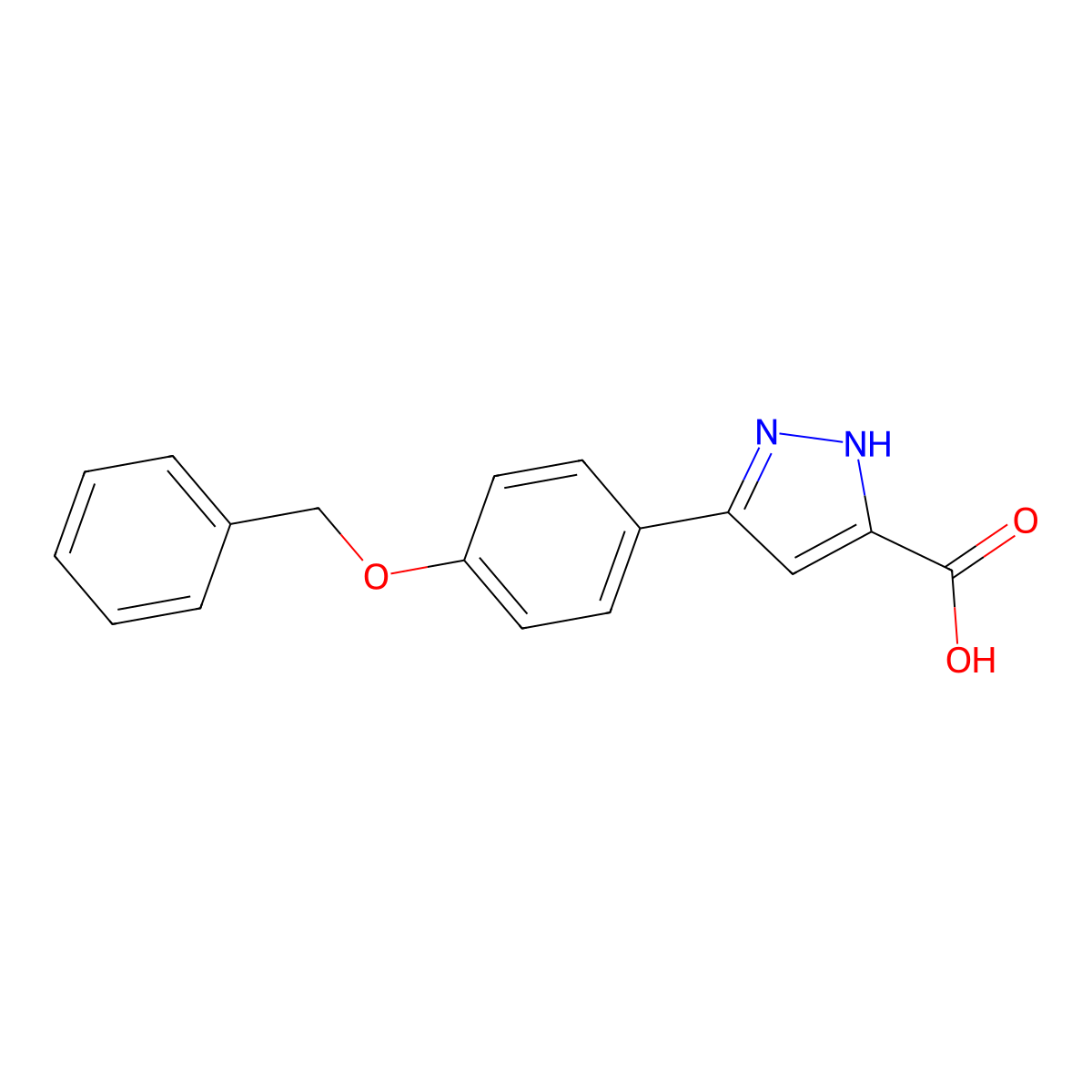 5-(4-Benzyloxyphenyl)-1H-pyrazole-3-carboxylic acid molecular structure, CAS 795260-68-3