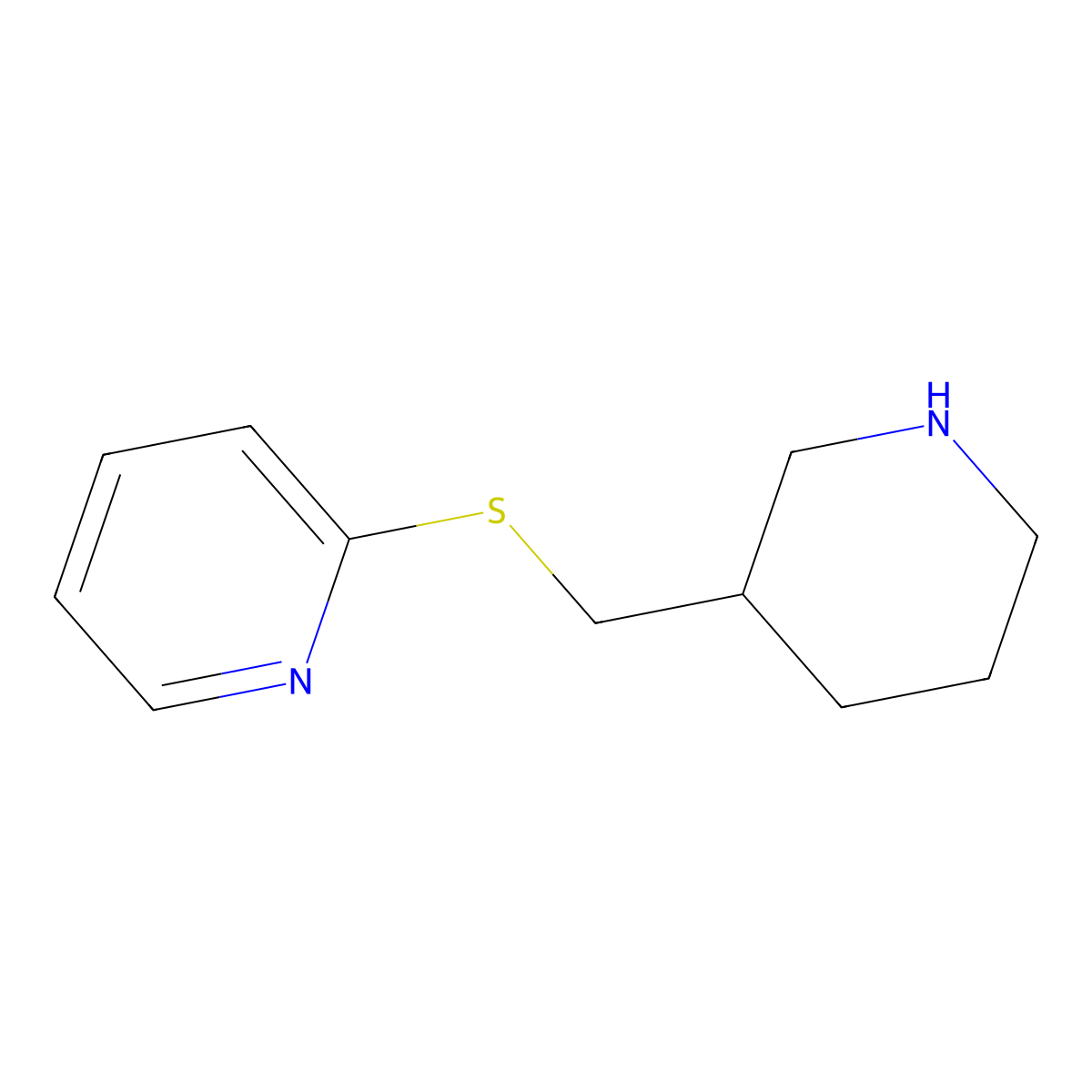 2-((Piperidin-3-ylmethyl)thio)pyridine molecular structure, CAS 795261-40-4