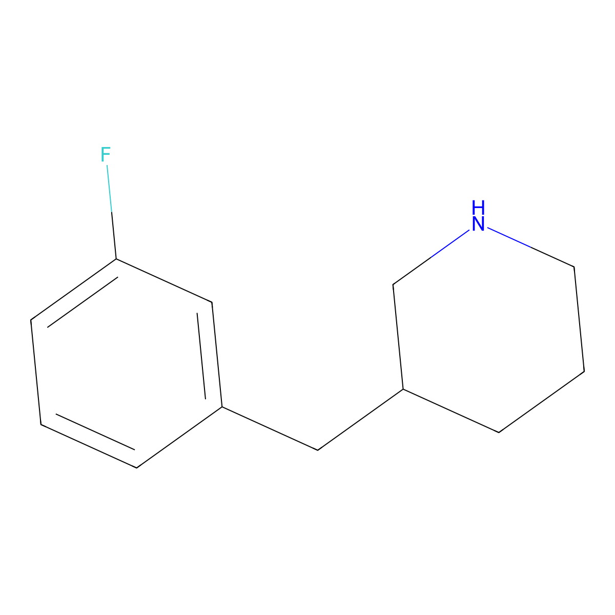 3-(3-Fluorobenzyl)piperidine molecular structure, CAS 795261-46-0