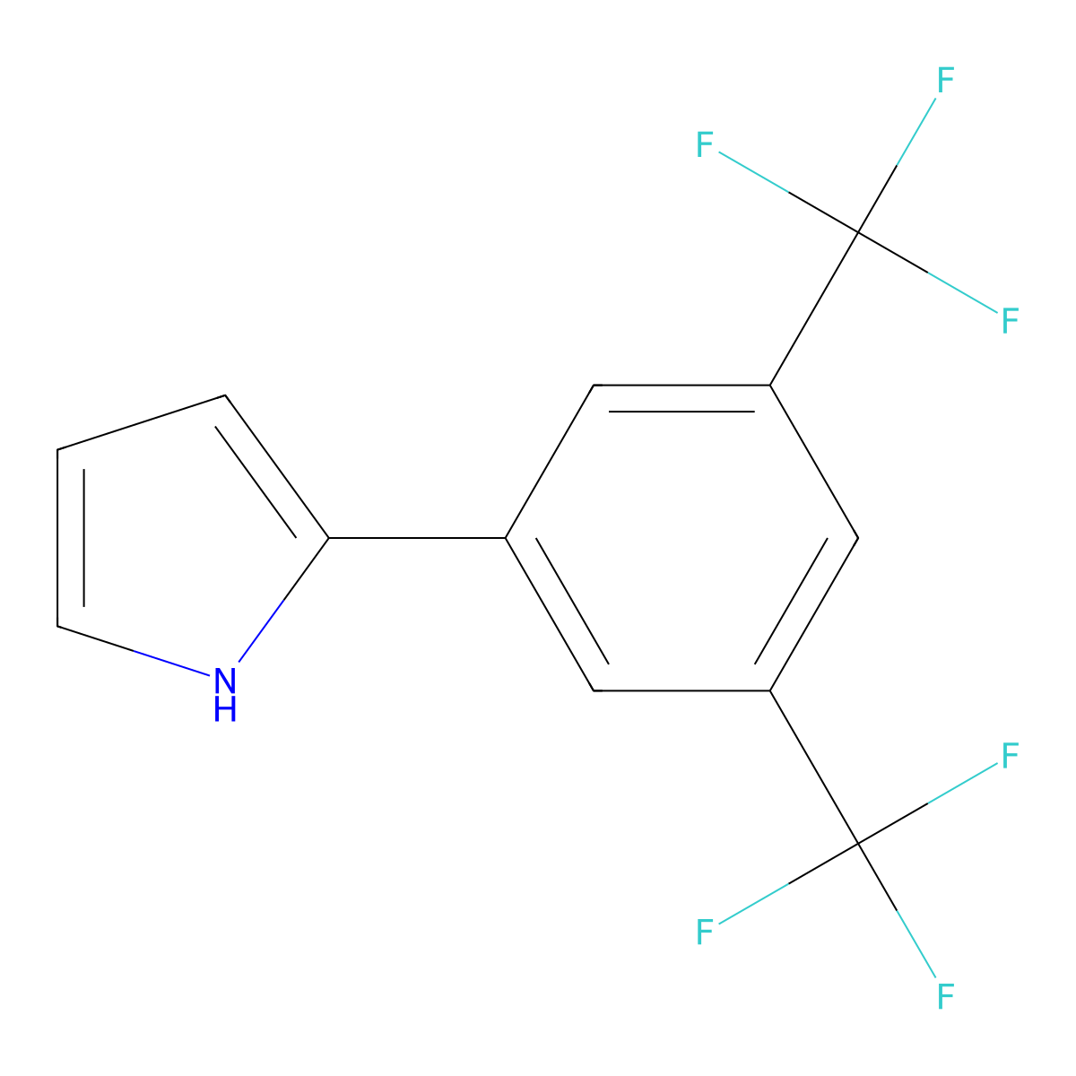 1H-Pyrrole, 2-[3,5-bis(trifluoromethyl)phenyl]- molecular structure, CAS 795274-69-0