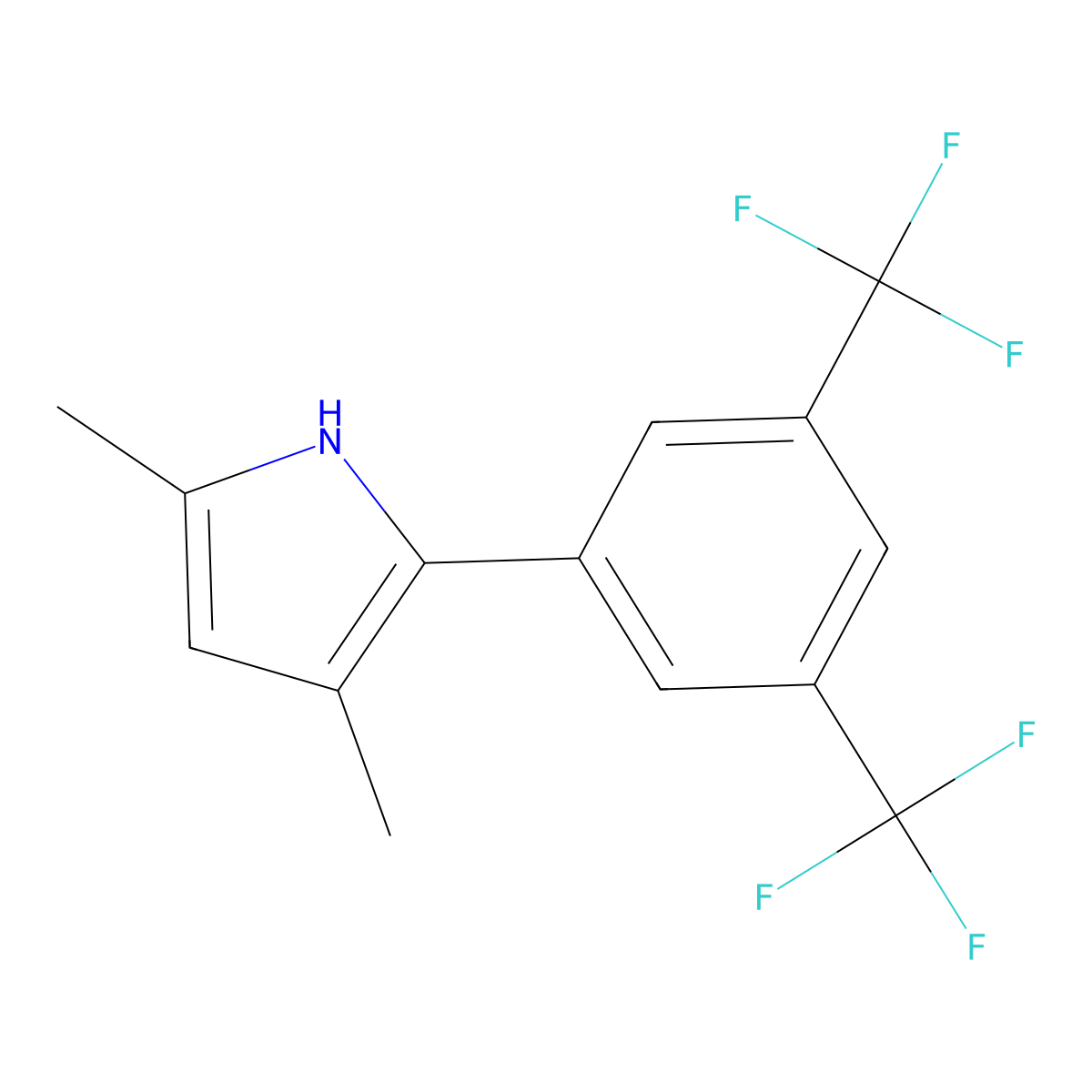 2-[3,5-Bis(trifluoromethyl)phenyl]-3,5-dimethyl-1H-pyrrole molecular structure, CAS 795274-76-9