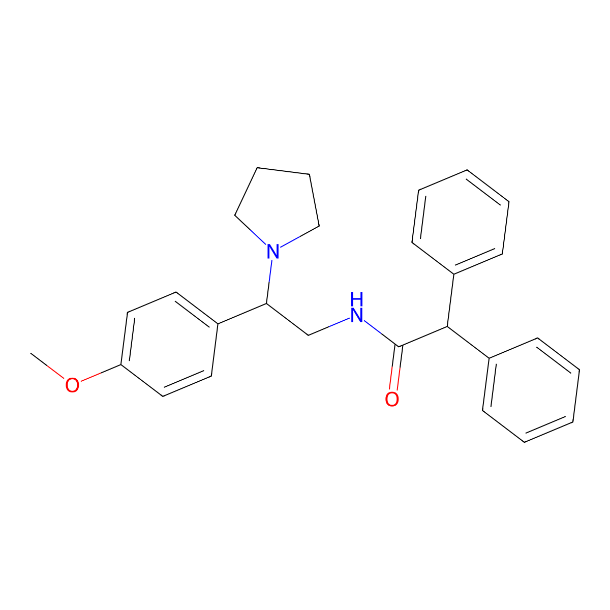 N-[2-(4-methoxyphenyl)-2-pyrrolidin-1-ylethyl]-2,2-diphenylacetamide molecular structure, CAS 795282-61-0