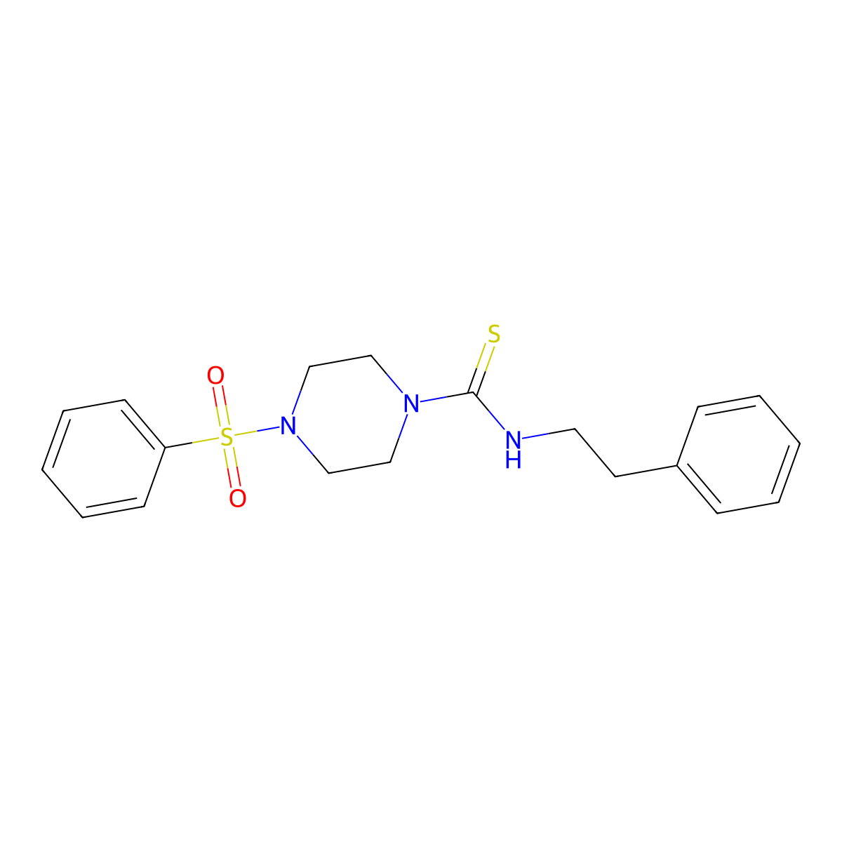 4-(benzenesulfonyl)-N-(2-phenylethyl)piperazine-1-carbothioamide molecular structure, CAS 795285-83-5