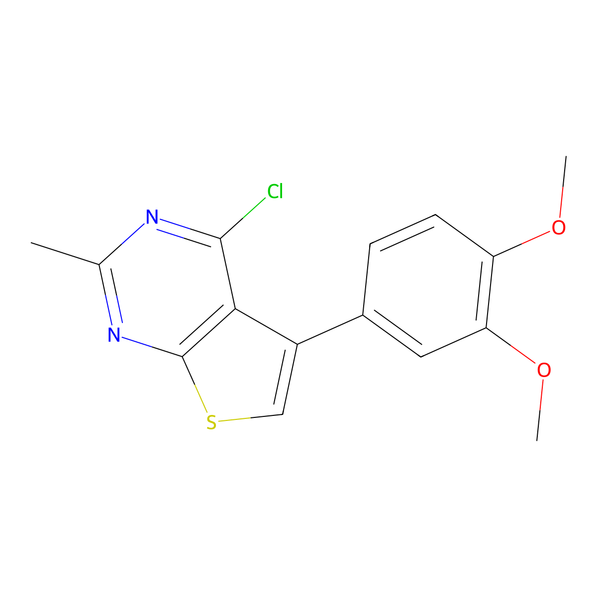 4-Chloro-5-(3,4-dimethoxyphenyl)-2-methylthieno[2,3-d]pyrimidine molecular structure, CAS 795287-65-9