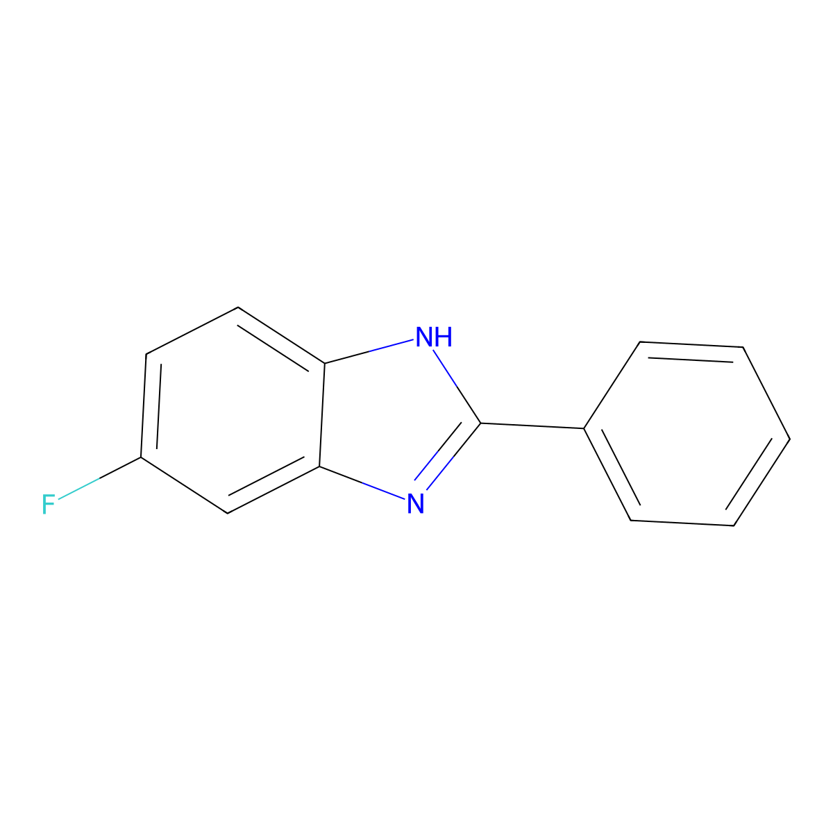 2-Phenyl-5-fluoro-1H-benzimidazole molecular structure, CAS 79529-98-9
