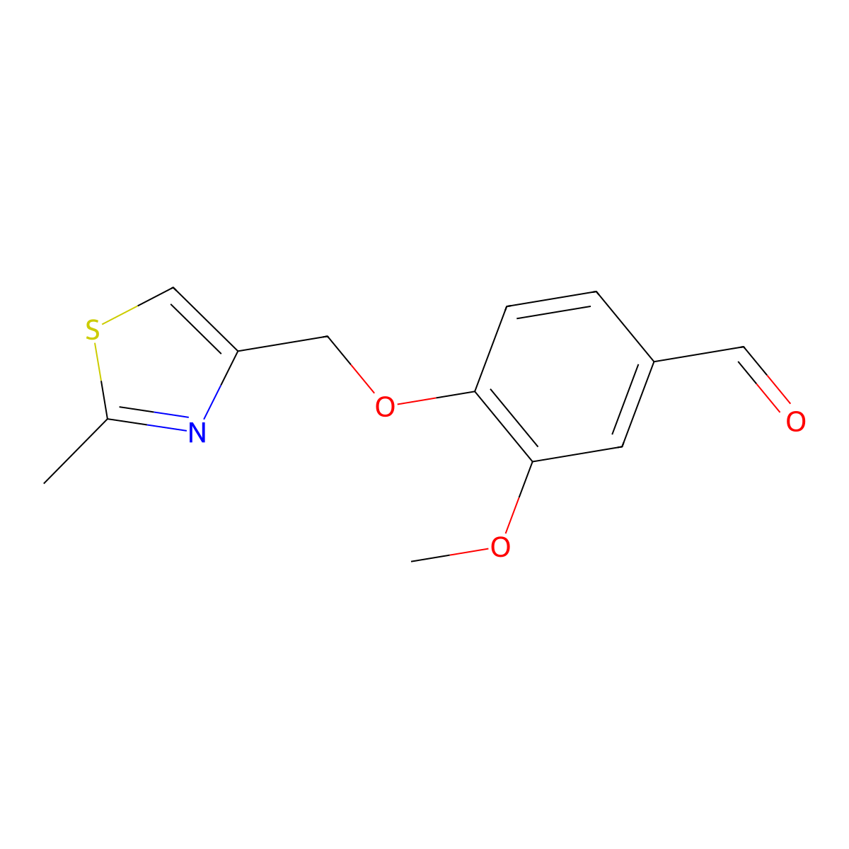 3-Methoxy-4-[(2-methyl-1,3-thiazol-4-yl)methoxy]benzaldehyde molecular structure, CAS 795290-89-0