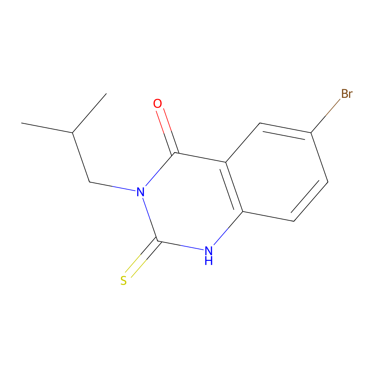 6-Bromo-3-(2-methylpropyl)-2-sulfanyl-3,4-dihydroquinazolin-4-one molecular structure, CAS 795290-90-3