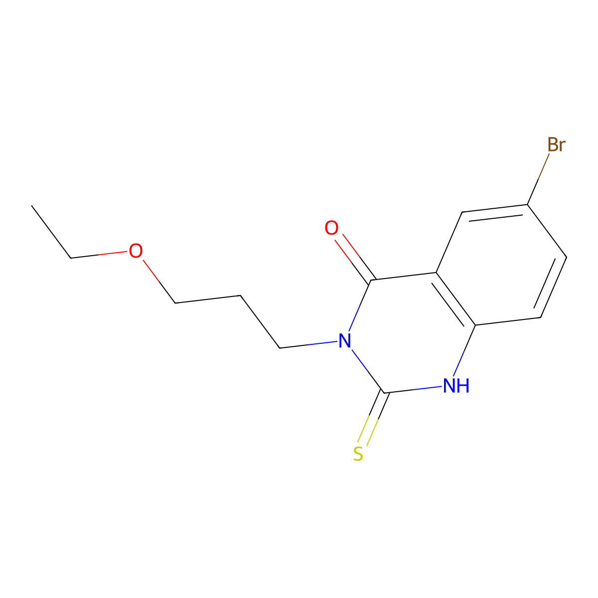 6-bromo-3-(3-ethoxypropyl)-2-mercaptoquinazolin-4(3H)-one molecular structure, CAS 795290-91-4