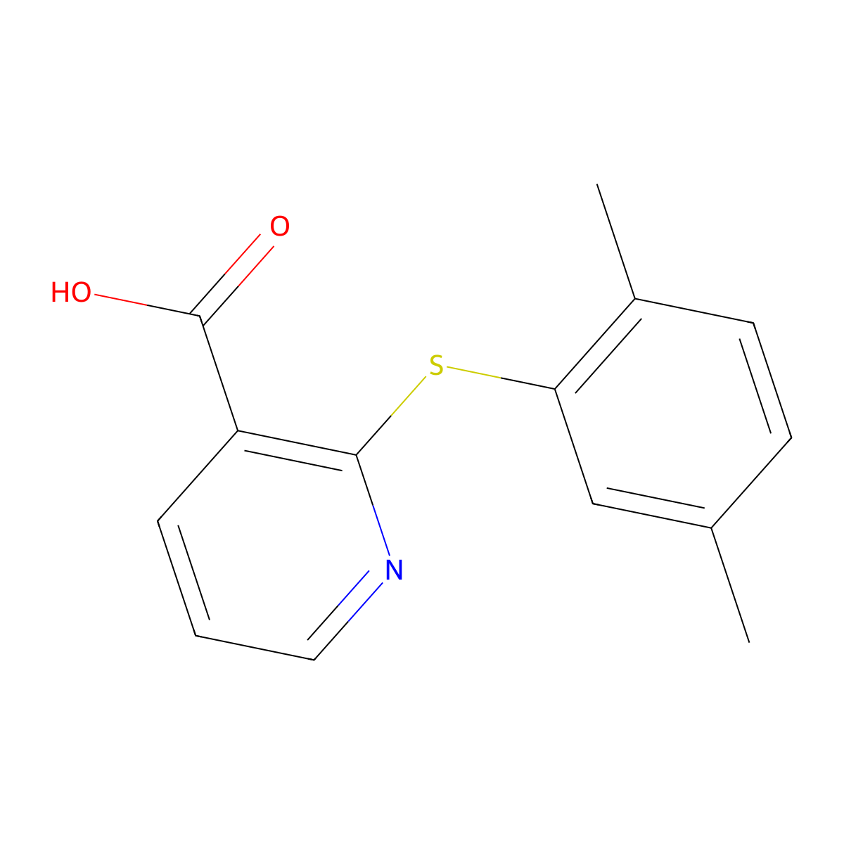 2-[(2,5-Dimethylphenyl)sulfanyl]pyridine-3-carboxylic acid molecular structure, CAS 795290-92-5