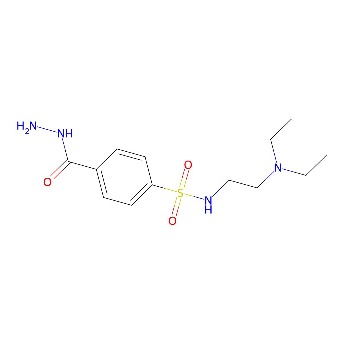 N-[2-(diethylamino)ethyl]-4-(hydrazinecarbonyl)benzene-1-sulfonamide molecular structure, CAS 795290-94-7