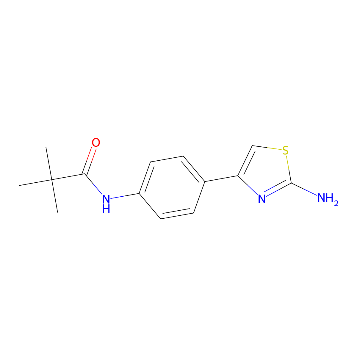 N-(4-(2-amino-1,3-thiazol-4-yl)phenyl)-2,2-dimethylpropanamide molecular structure, CAS 795290-95-8