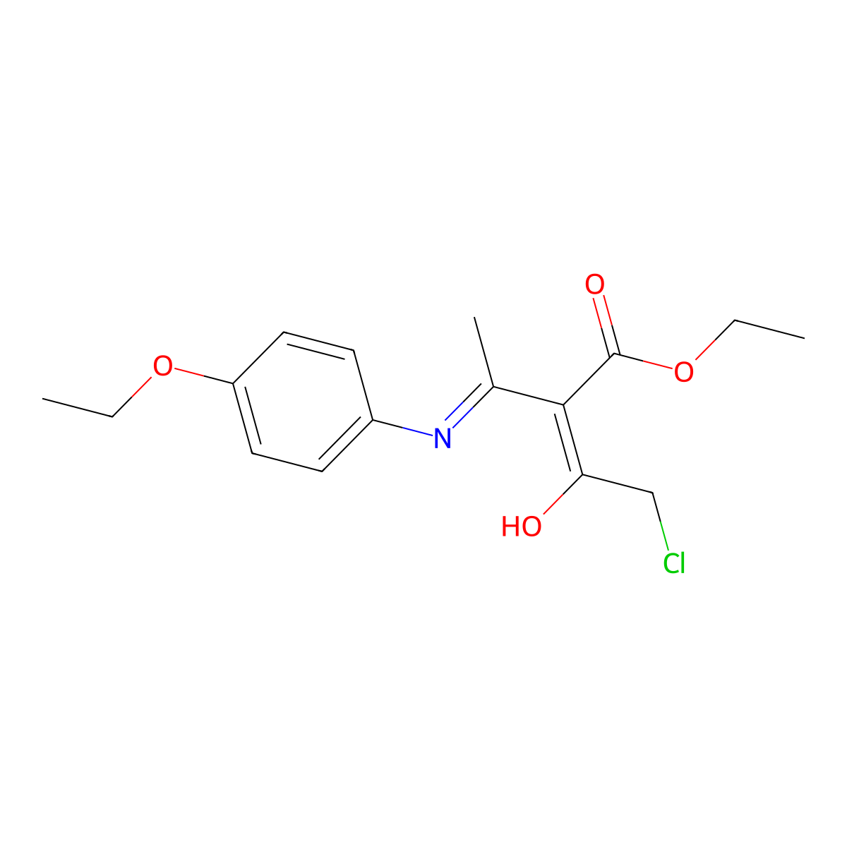 ethyl (2E)-2-(chloroacetyl)-3-[(4-ethoxyphenyl)amino]but-2-enoate molecular structure, CAS 795290-96-9