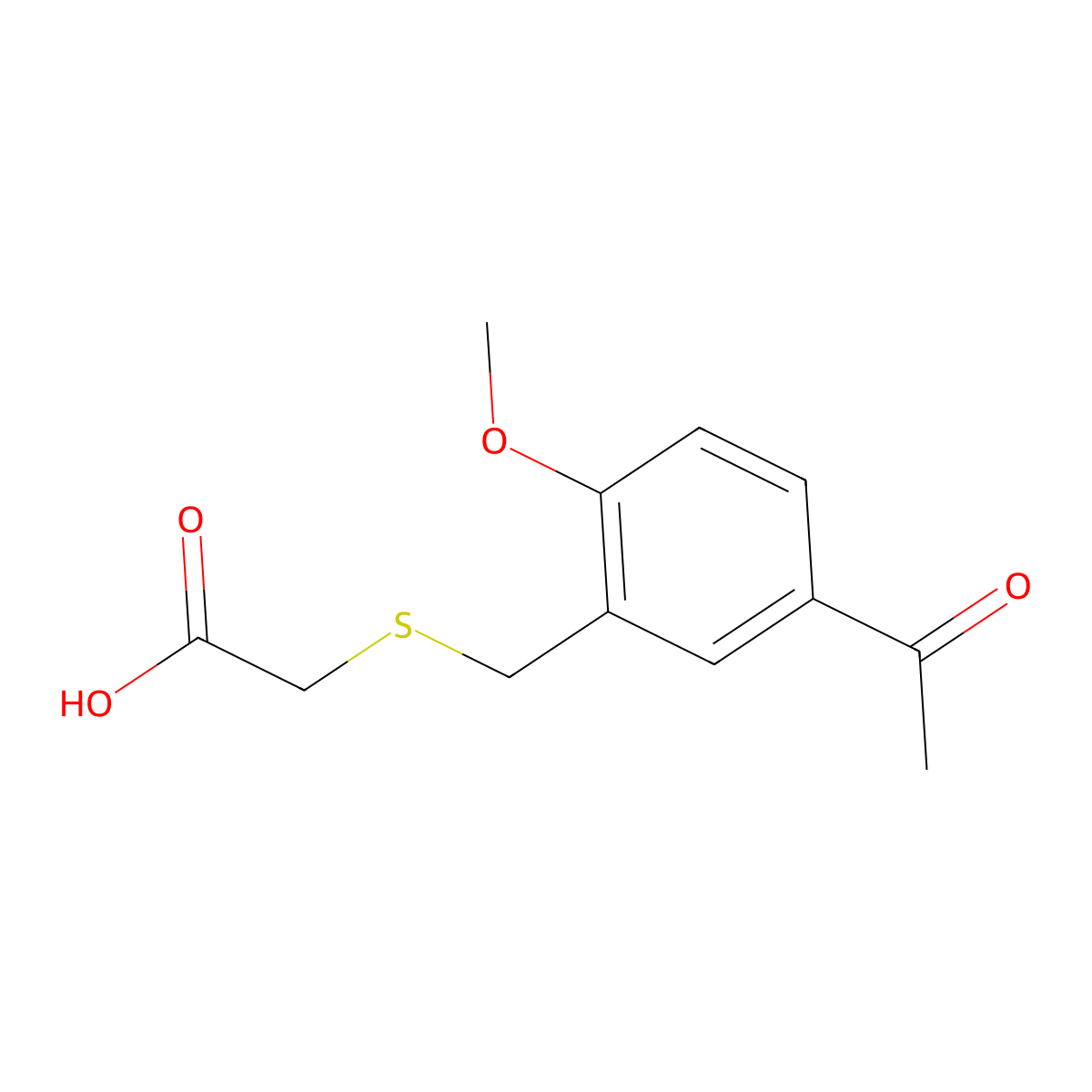 2-{[(5-Acetyl-2-methoxyphenyl)methyl]sulfanyl}acetic acid molecular structure, CAS 795290-98-1