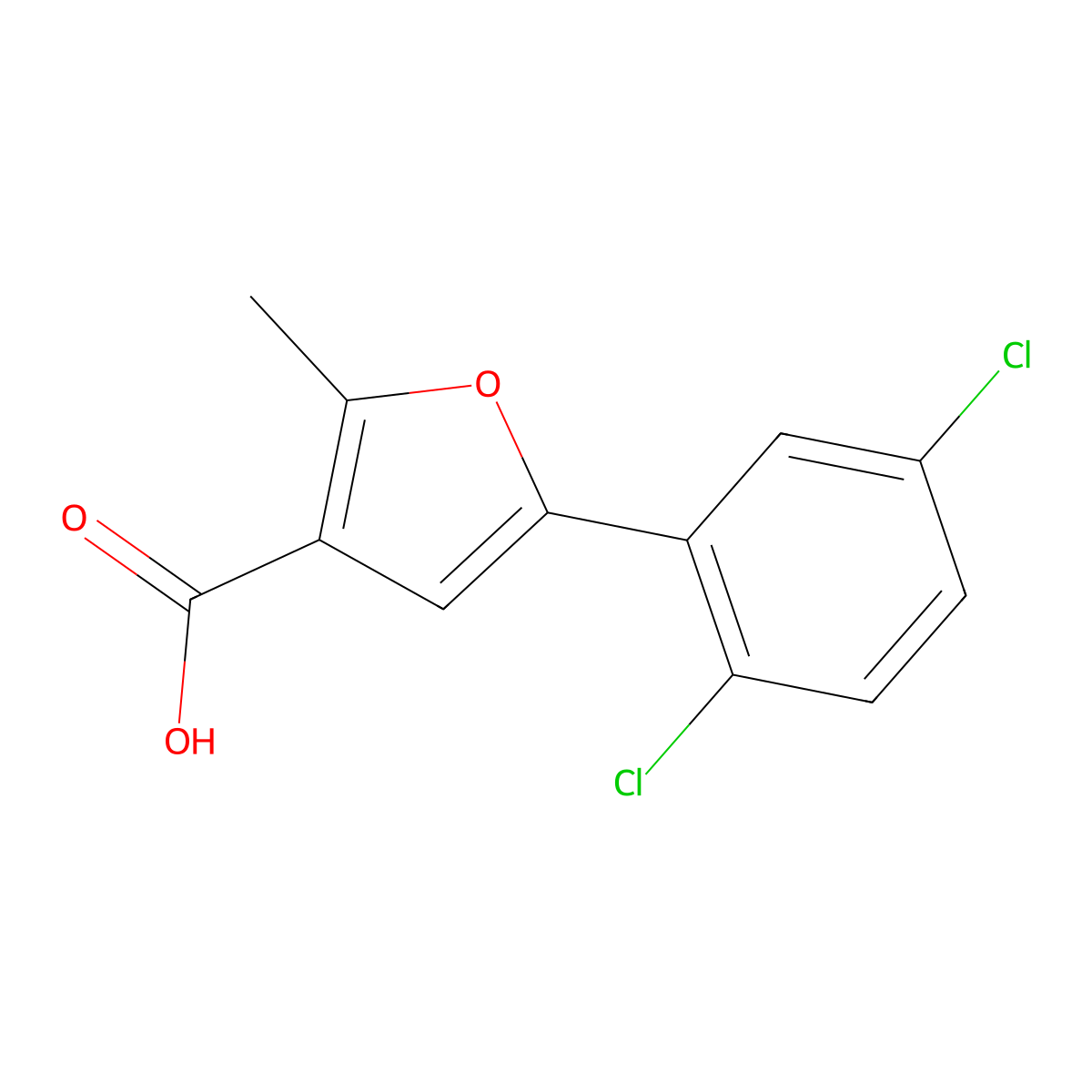 5-(2,5-Dichlorophenyl)-2-methylfuran-3-carboxylic acid molecular structure, CAS 795291-22-4