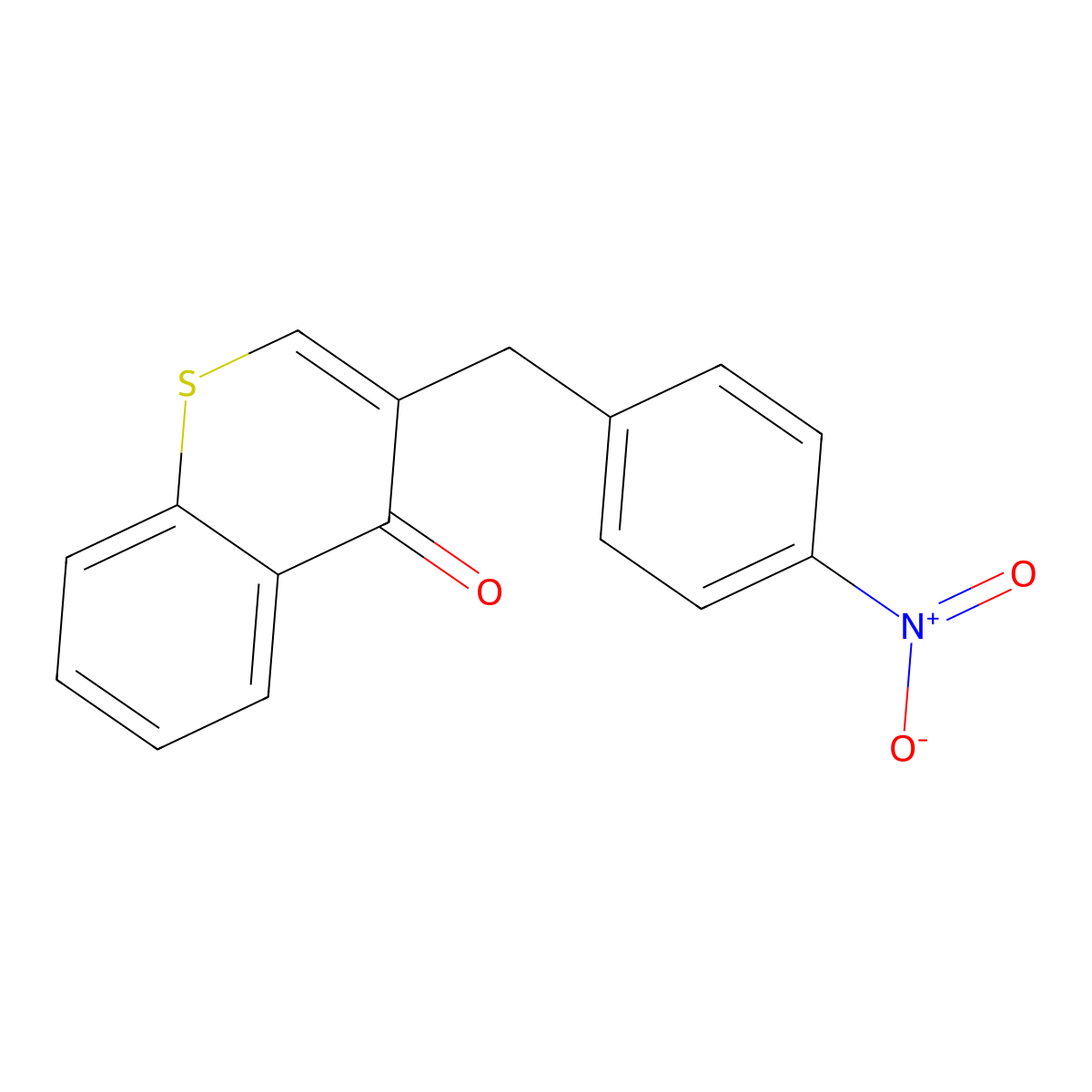 3-[(4-Nitrophenyl)methyl]thiochromen-4-one molecular structure, CAS 79530-09-9