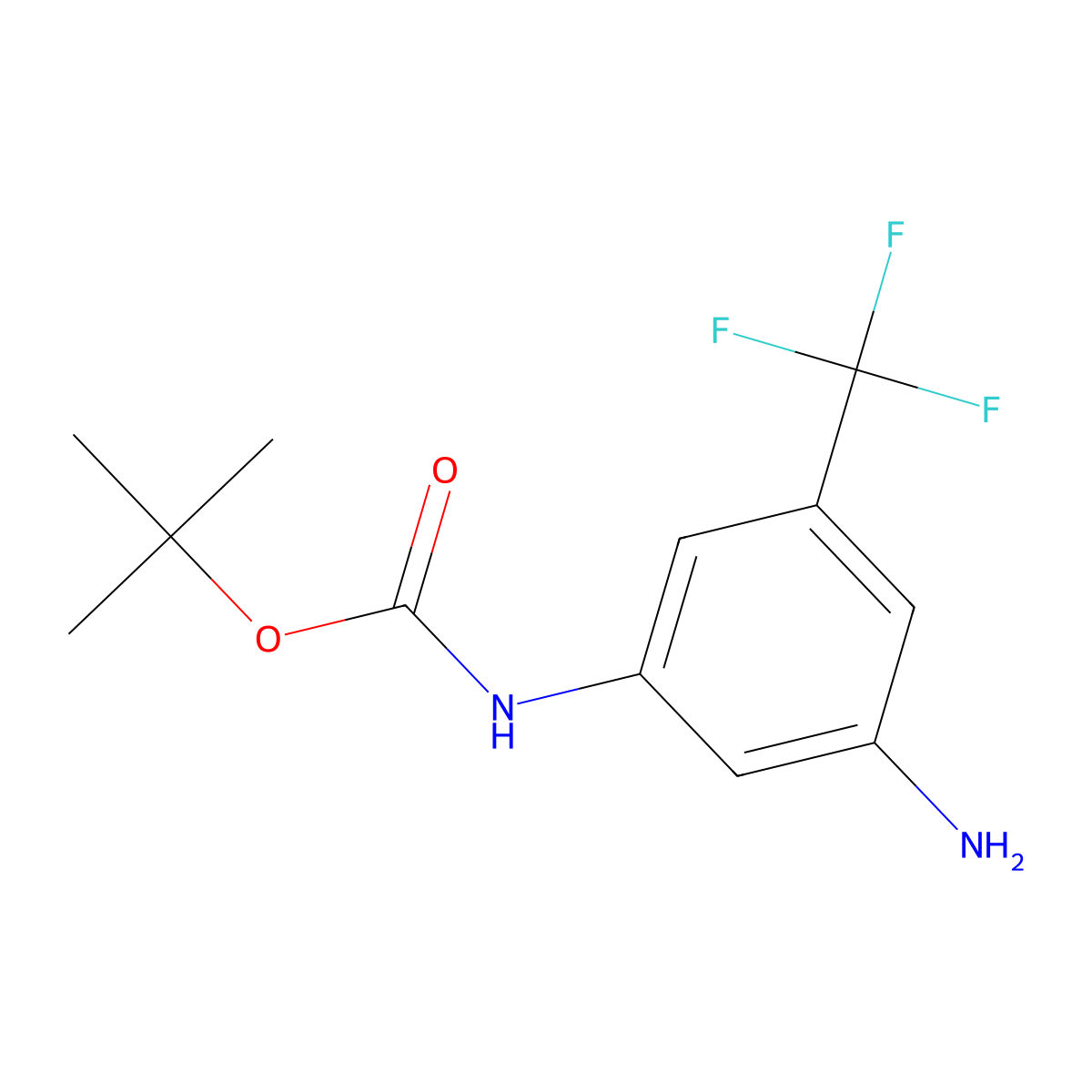 tert-Butyl (3-amino-5-(trifluoromethyl)phenyl)carbamate molecular structure, CAS 795307-83-4