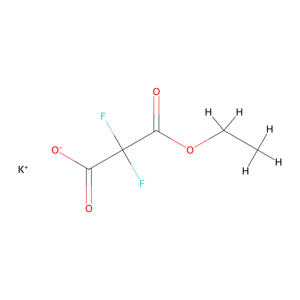 Potassium 3-ethoxy-2,2-difluoro-3-oxopropanoate molecular structure, CAS 795307-95-8