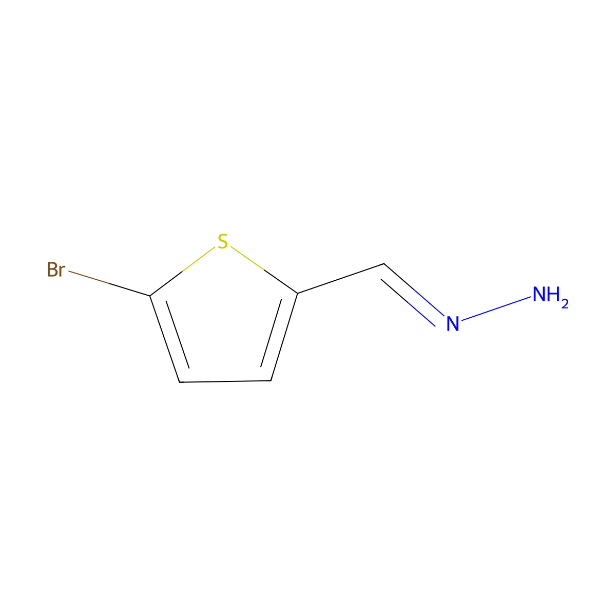 5-Bromo-2-thiophenecarboxaldehyde hydrazone molecular structure, CAS 79531-81-0