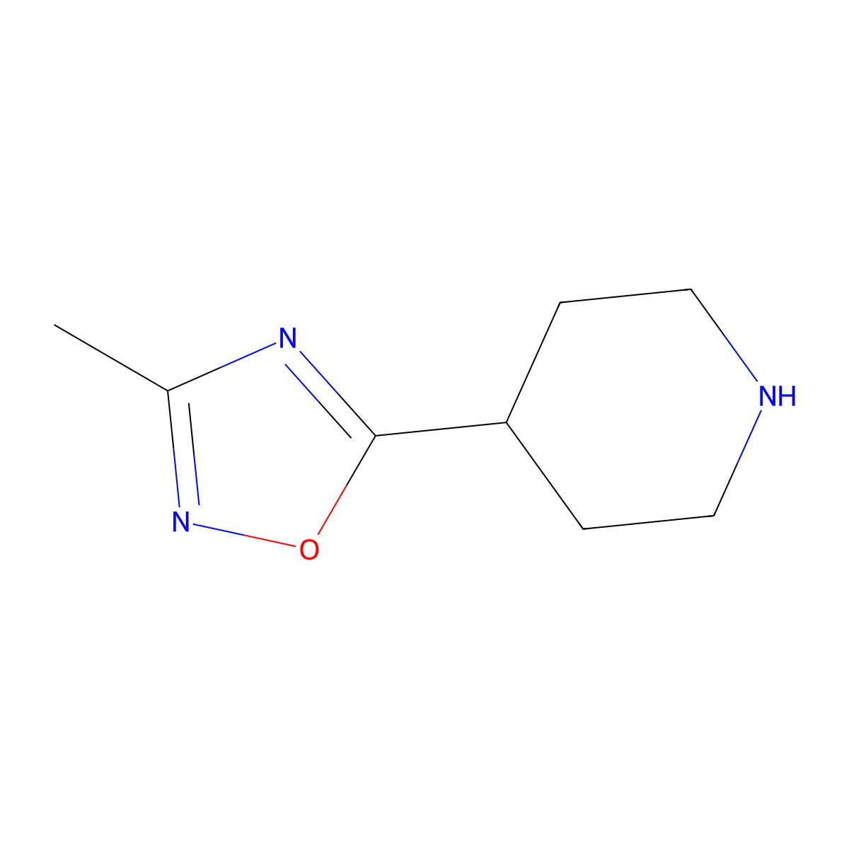 4-(3-Methyl-1,2,4-oxadiazol-5-yl)piperidine molecular structure, CAS 795310-41-7