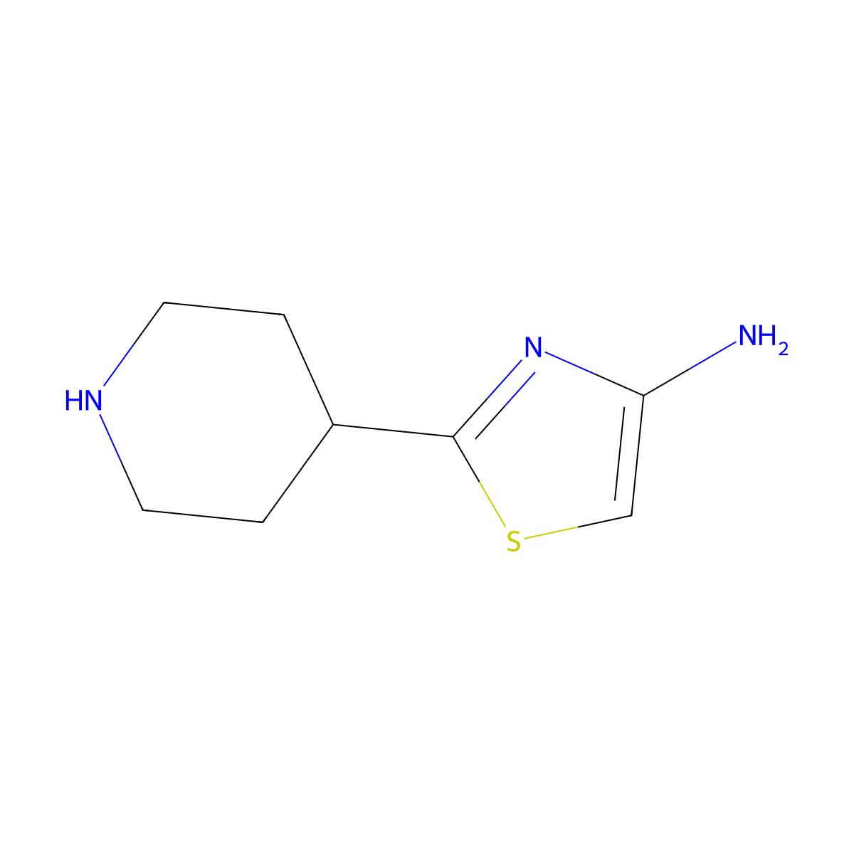 4-Amino-2-(piperidin-4-yl)thiazole molecular structure, CAS 795310-48-4