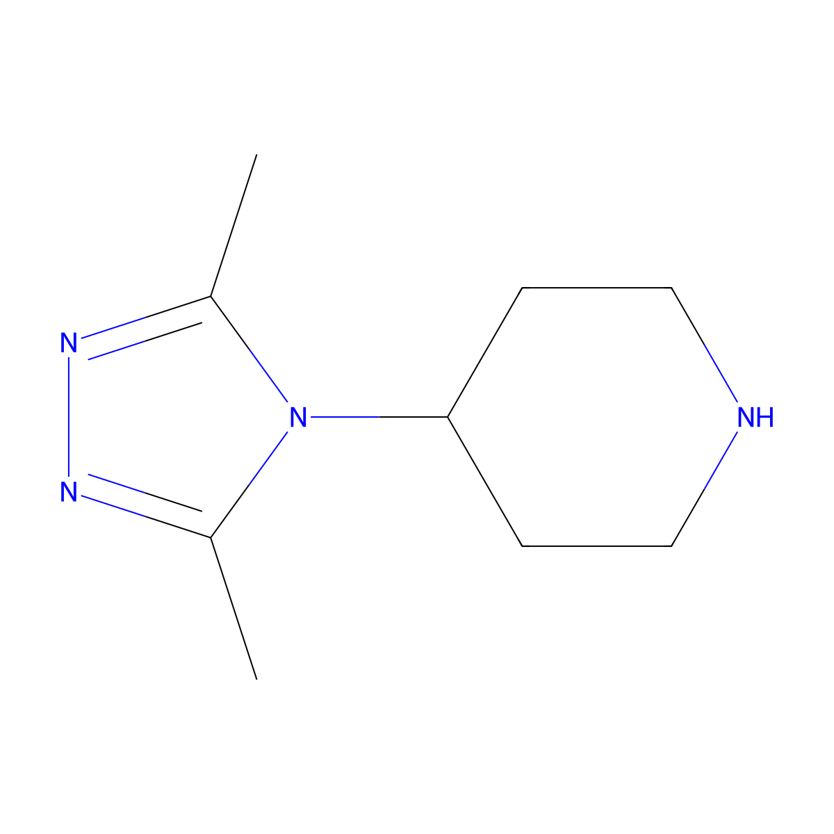 4-(3,5-Dimethyl-4H-1,2,4-triazol-4-yl)piperidine molecular structure, CAS 795310-52-0