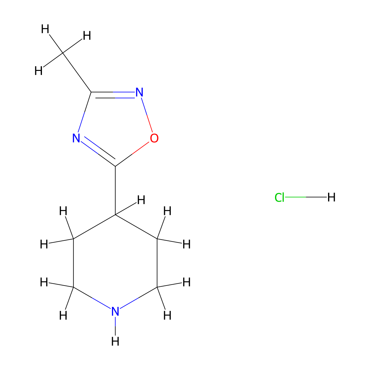 4-(3-Methyl-1,2,4-oxadiazol-5-yl)piperidine hydrochloride molecular structure, CAS 795310-80-4