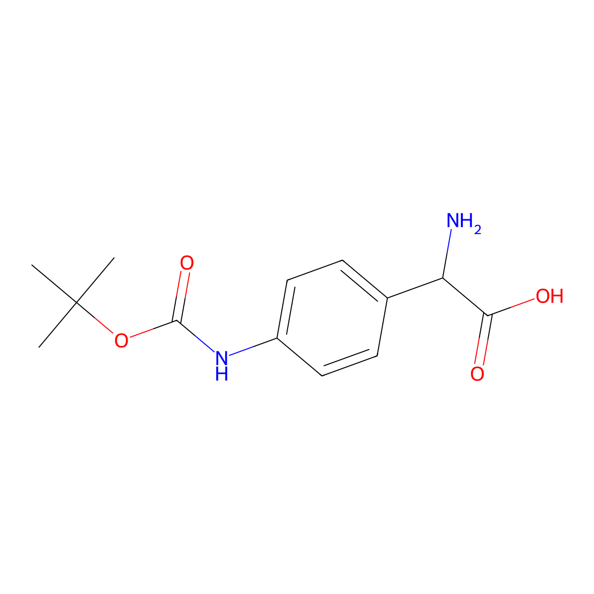 2-Amino-2-(4-{[(tert-butoxy)carbonyl]amino}phenyl)acetic acid molecular structure, CAS 79532-79-9