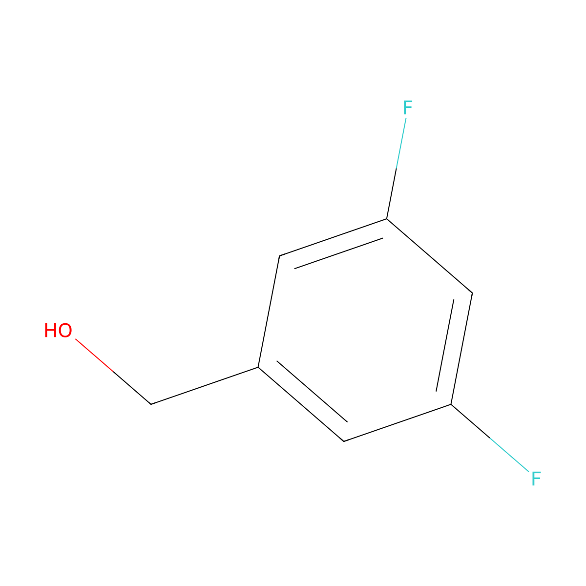 3,5-Difluorobenzyl alcohol molecular structure, CAS 79538-20-8
