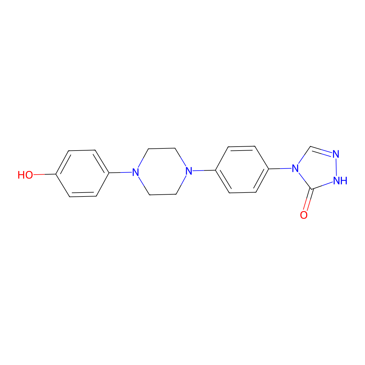 2,4-Dihydro-4-[4-[4-(4-hydroxyphenyl)-1-piperazinyl]phenyl]-3H-1,2,4-triazol-3-one molecular structure, CAS 79538-90-2