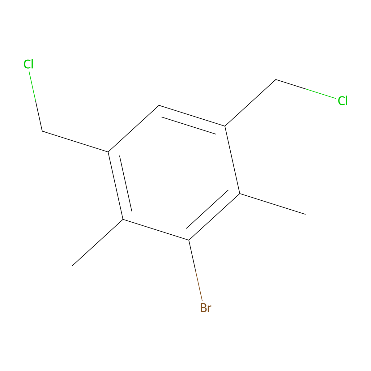 3-Bromo-1,5-bis(chloromethyl)-2,4-dimethylbenzene molecular structure, CAS 79539-15-4