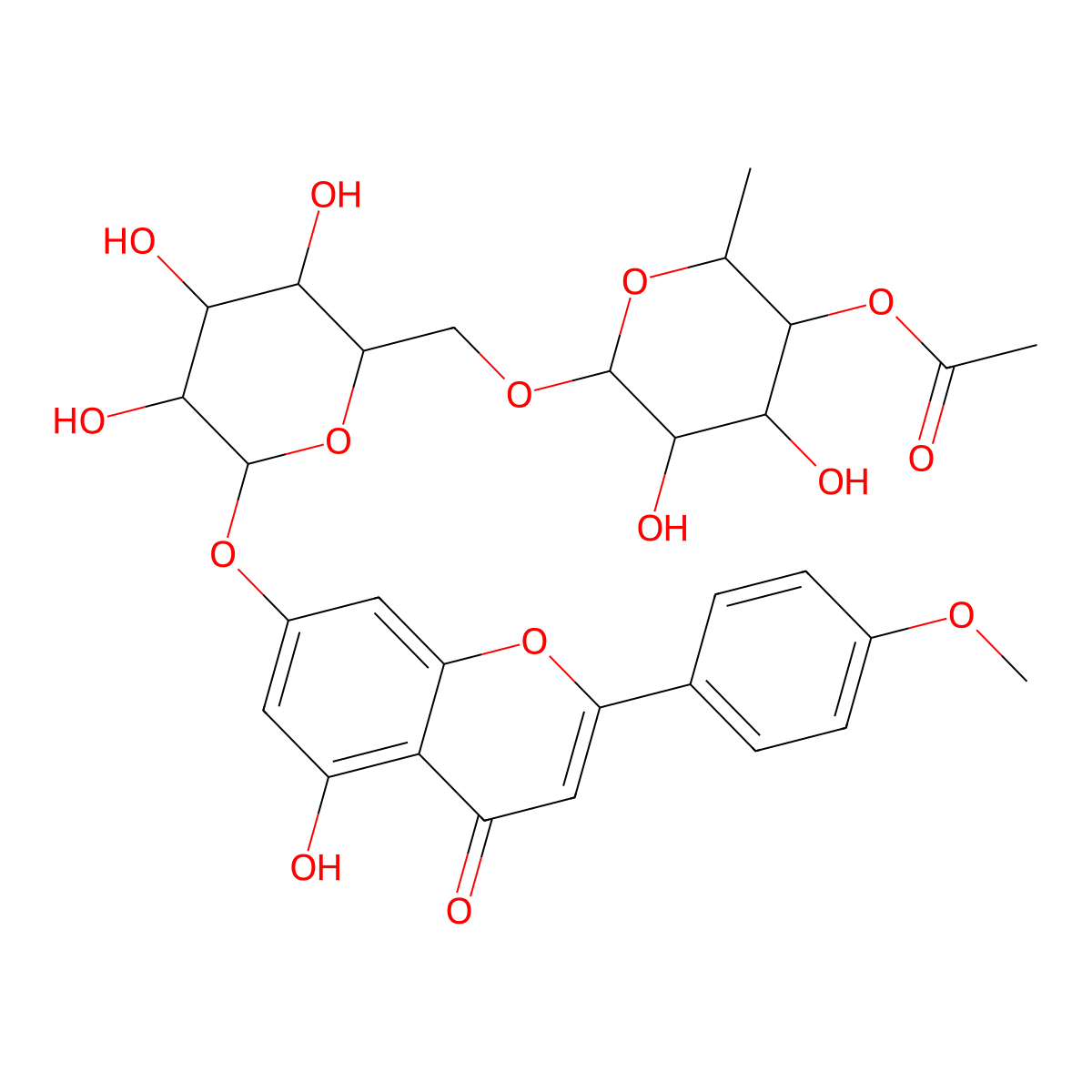 Linarin 4'''-acetate molecular structure, CAS 79541-06-3