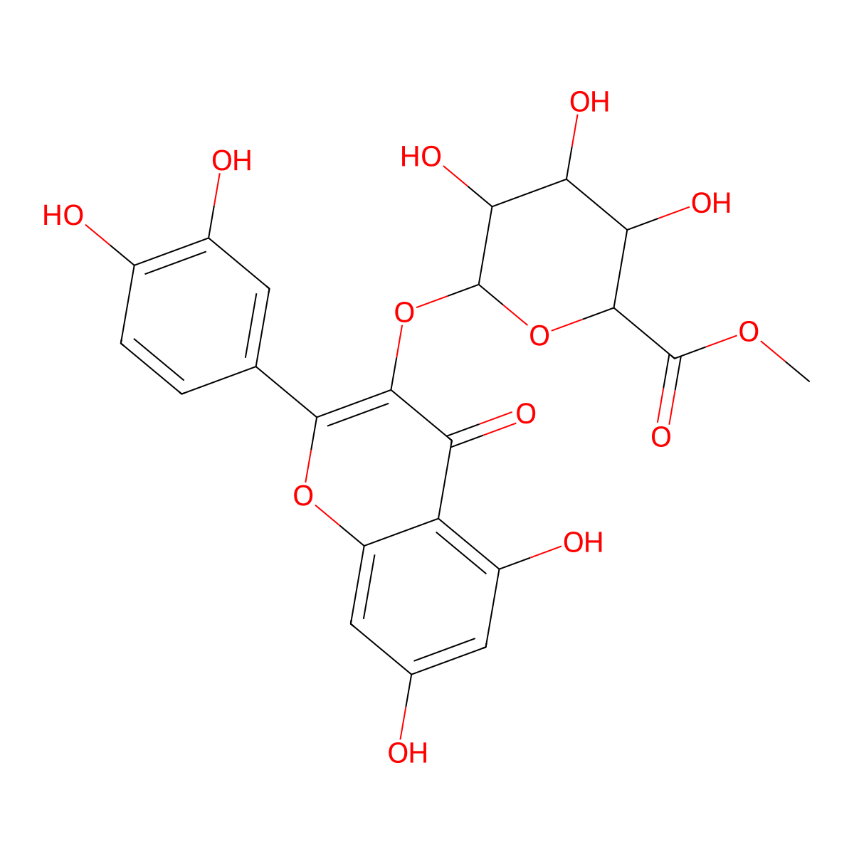 QUERCETIN 3-O-beta-D-GLUCURONIDE METHYL ESTER molecular structure, CAS 79543-28-5