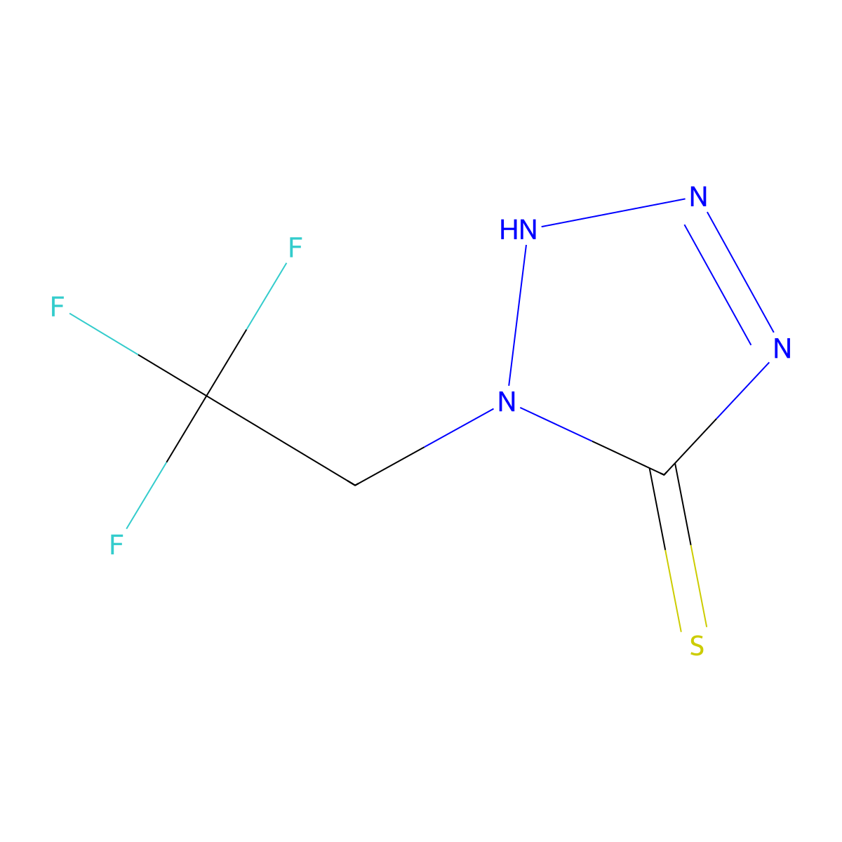 1-(2,2,2-trifluoroethyl)-1H-1,2,3,4-tetrazole-5-thiol molecular structure, CAS 79544-67-5