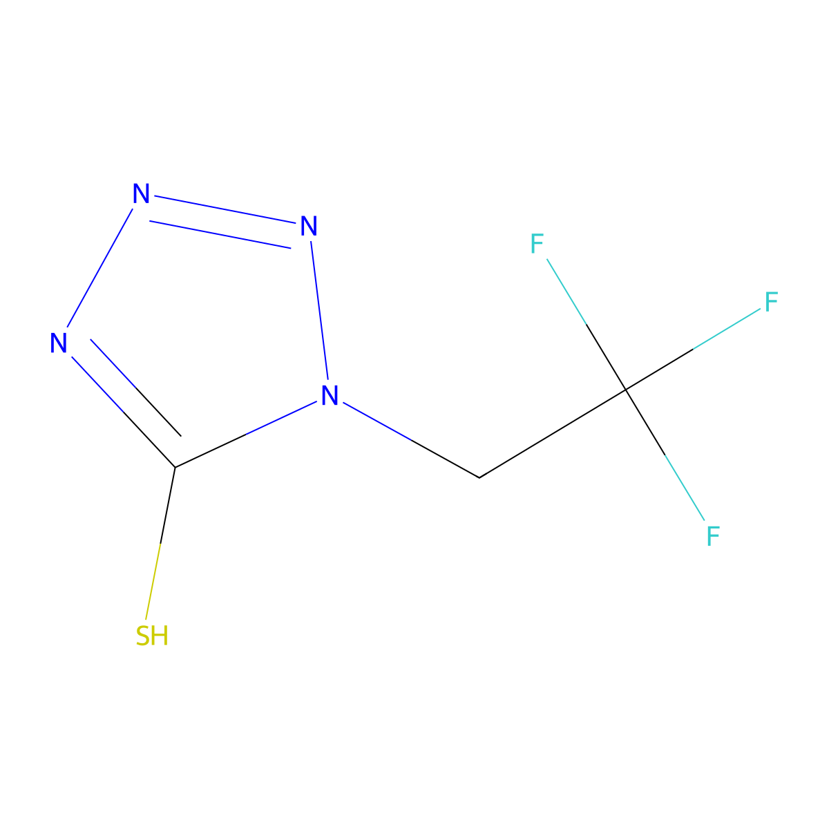 1-(2,2,2-trifluoroethyl)-1H-1,2,3,4-tetrazole-5-thiol molecular structure, CAS 79544-67-5