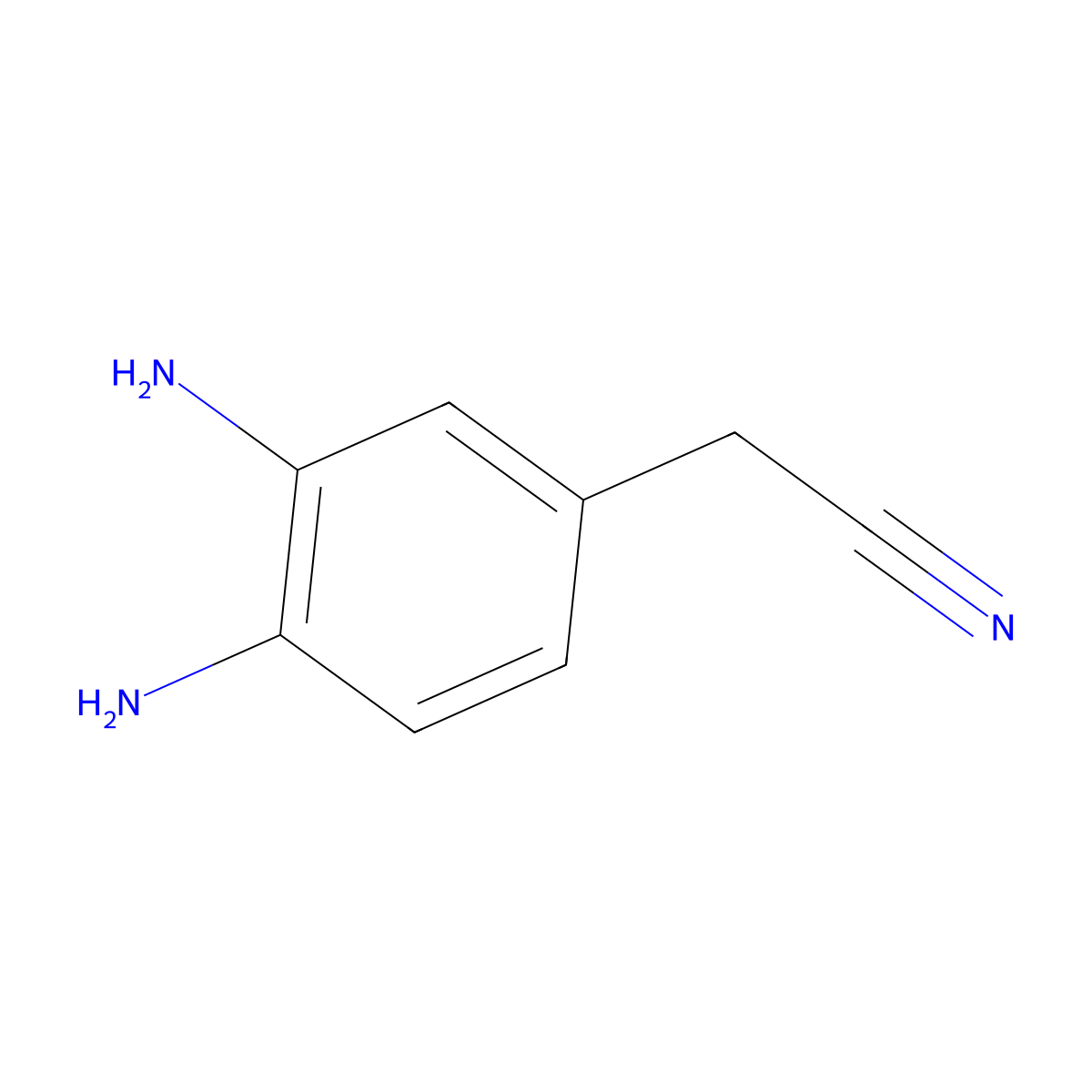 2-(3,4-Diaminophenyl)acetonitrile molecular structure, CAS 79545-12-3