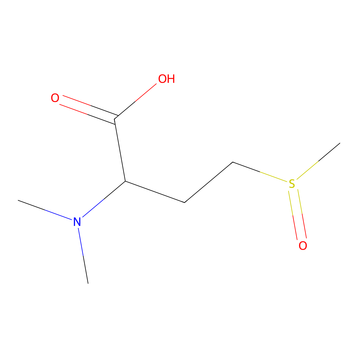 (2S)-2-(dimethylamino)-4-methanesulfinylbutanoic acid molecular structure, CAS 79546-69-3