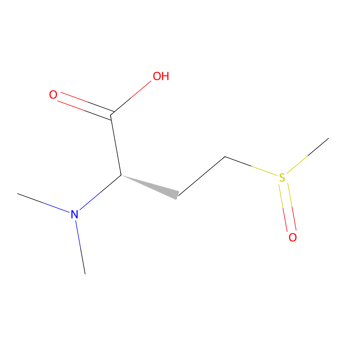(2S)-2-(dimethylamino)-4-methanesulfinylbutanoic acid molecular structure, CAS 79546-69-3