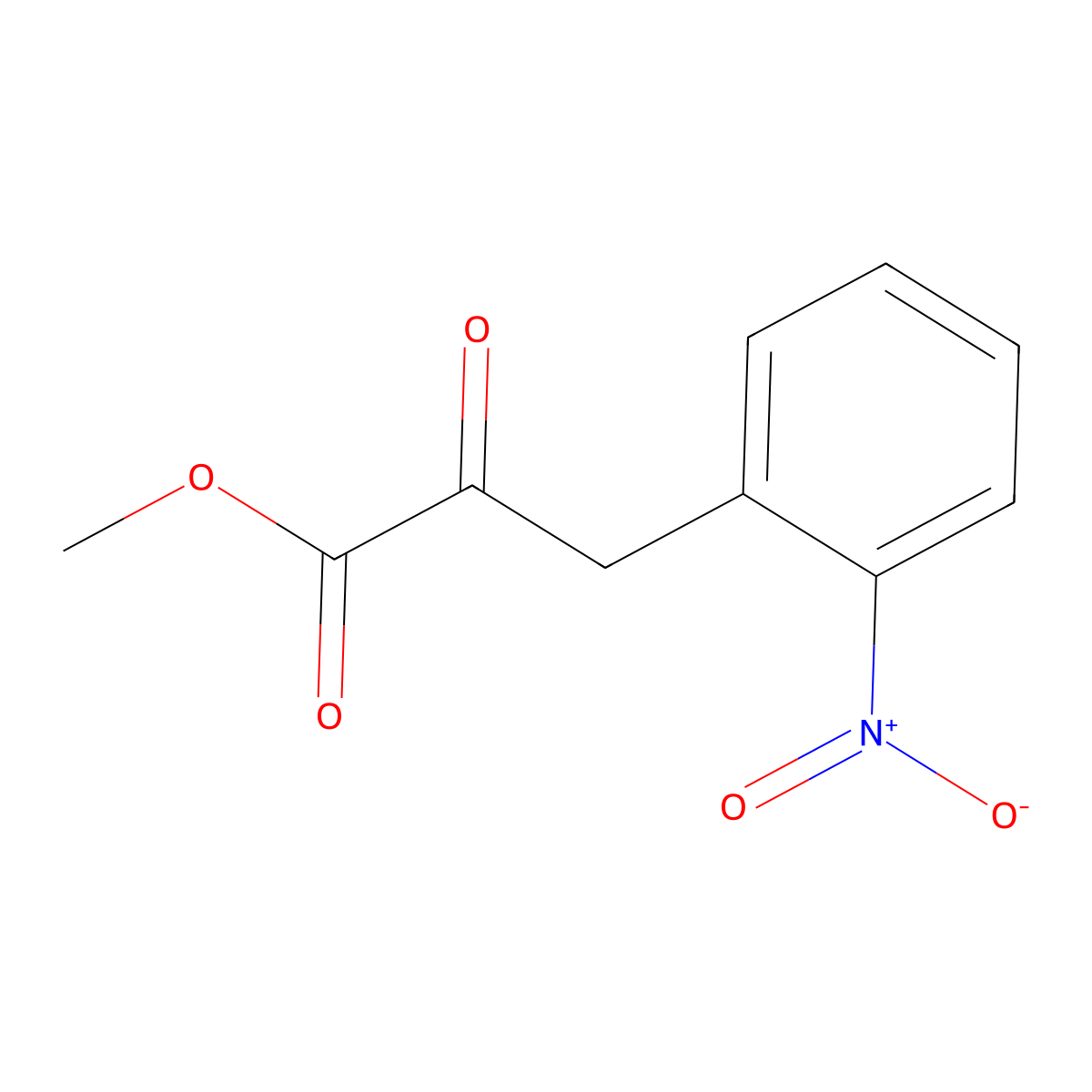 Methyl 3-(2-nitrophenyl)-2-oxopropanoate molecular structure, CAS 79547-07-2