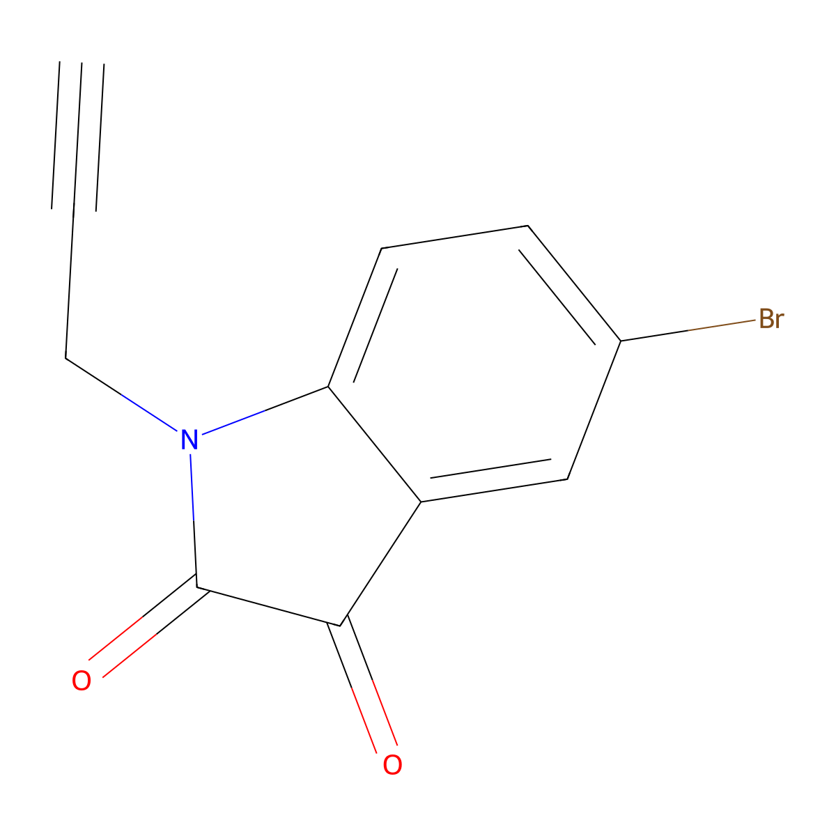 5-bromo-1-(prop-2-yn-1-yl)-2,3-dihydro-1H-indole-2,3-dione molecular structure, CAS 79552-50-4