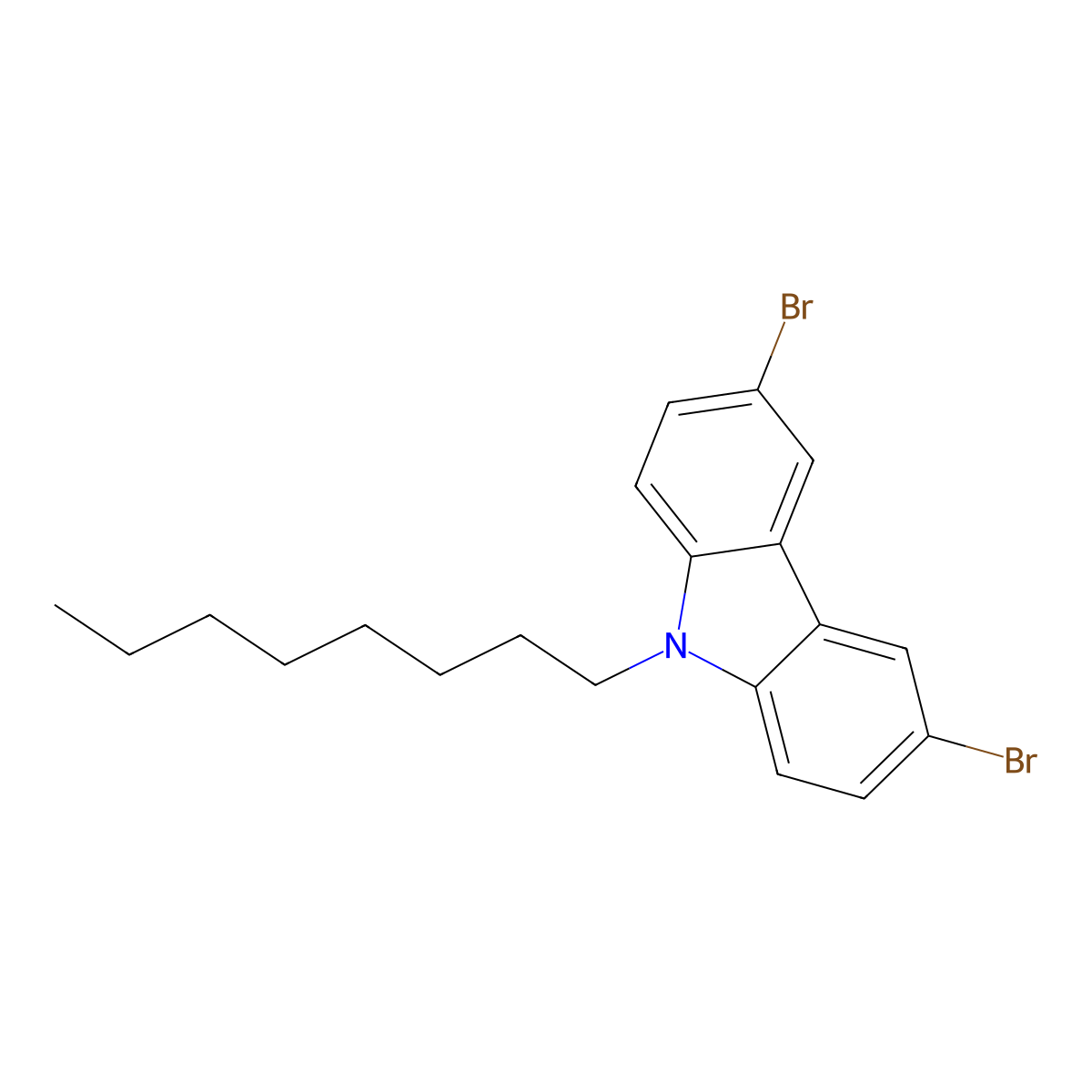 3,6-Dibromo-9-n-octylcarbazole molecular structure, CAS 79554-93-1