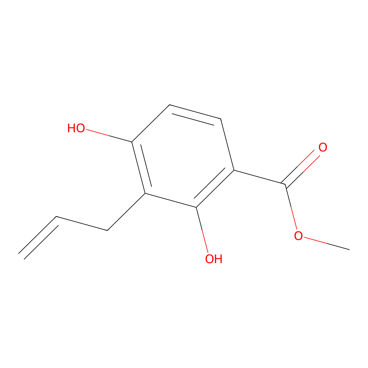 Methyl 2,4-dihydroxy-3-(prop-2-en-1-yl)benzoate molecular structure, CAS 79557-59-8
