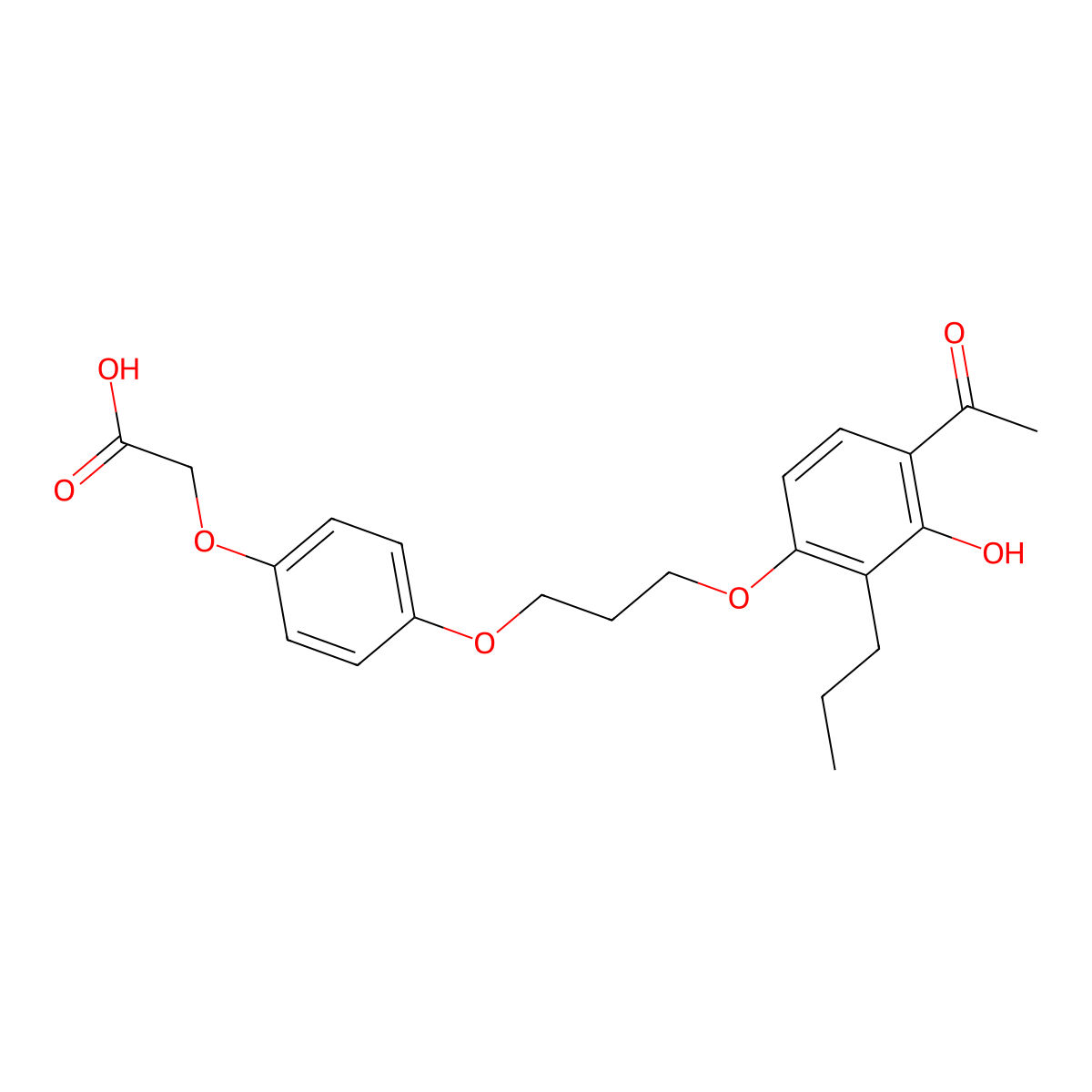 2-(4-(3-(4-Acetyl-3-hydroxy-2-propylphenoxy)propoxy)phenoxy)acetic acid molecular structure, CAS 79558-09-1