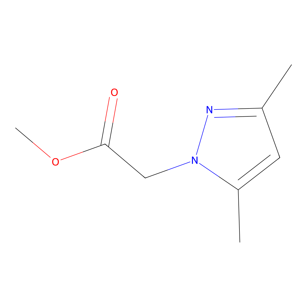 methyl 2-(3,5-dimethyl-1H-pyrazol-1-yl)acetate molecular structure, CAS 79559-08-3