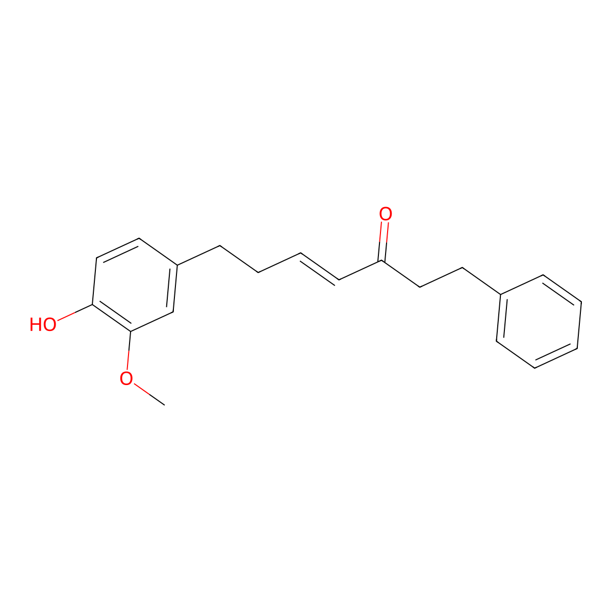 (4E)-7-(4-hydroxy-3-methoxyphenyl)-1-phenylhept-4-en-3-one molecular structure, CAS 79559-60-7