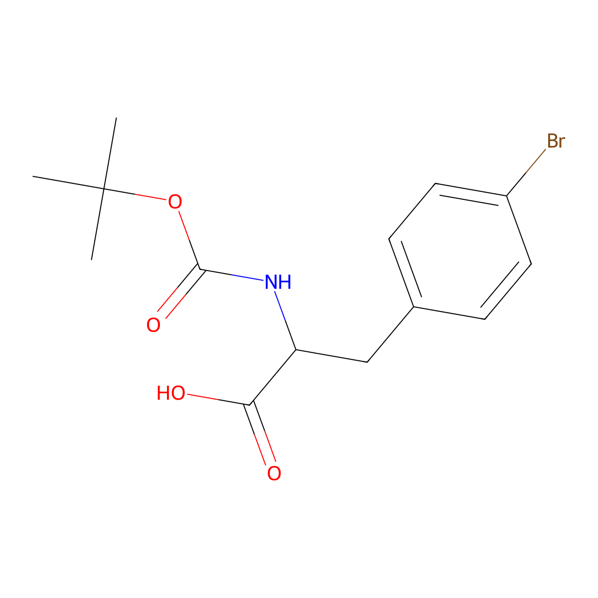(2R)-3-(4-bromophenyl)-2-{[(tert-butoxy)carbonyl]amino}propanoic acid molecular structure, CAS 79561-82-3