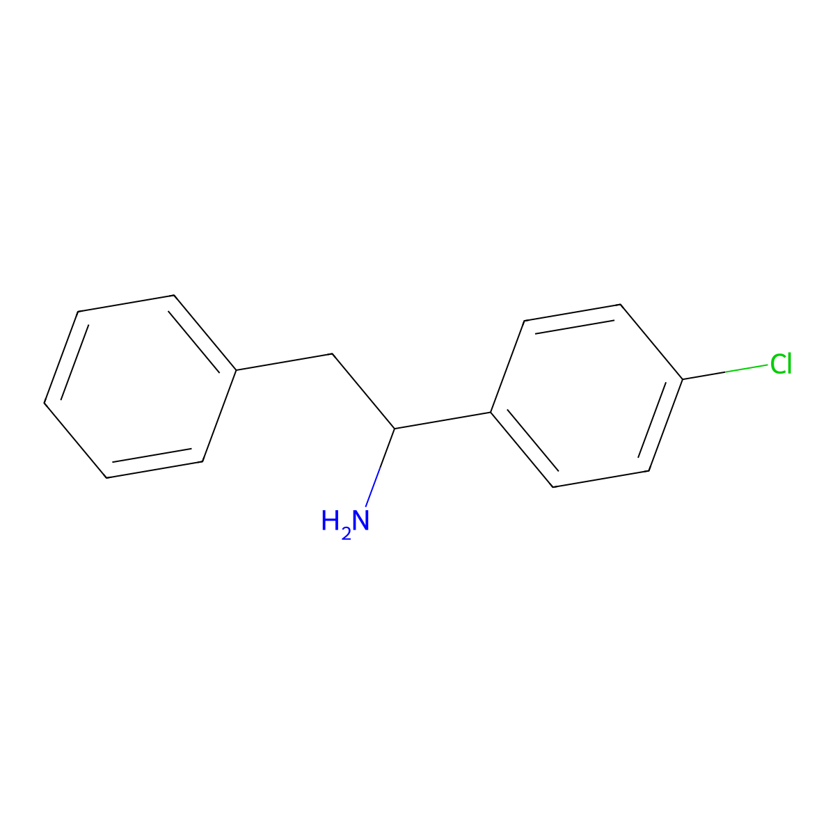 1-(4-Chlorophenyl)-2-phenylethan-1-amine molecular structure, CAS 79564-65-1