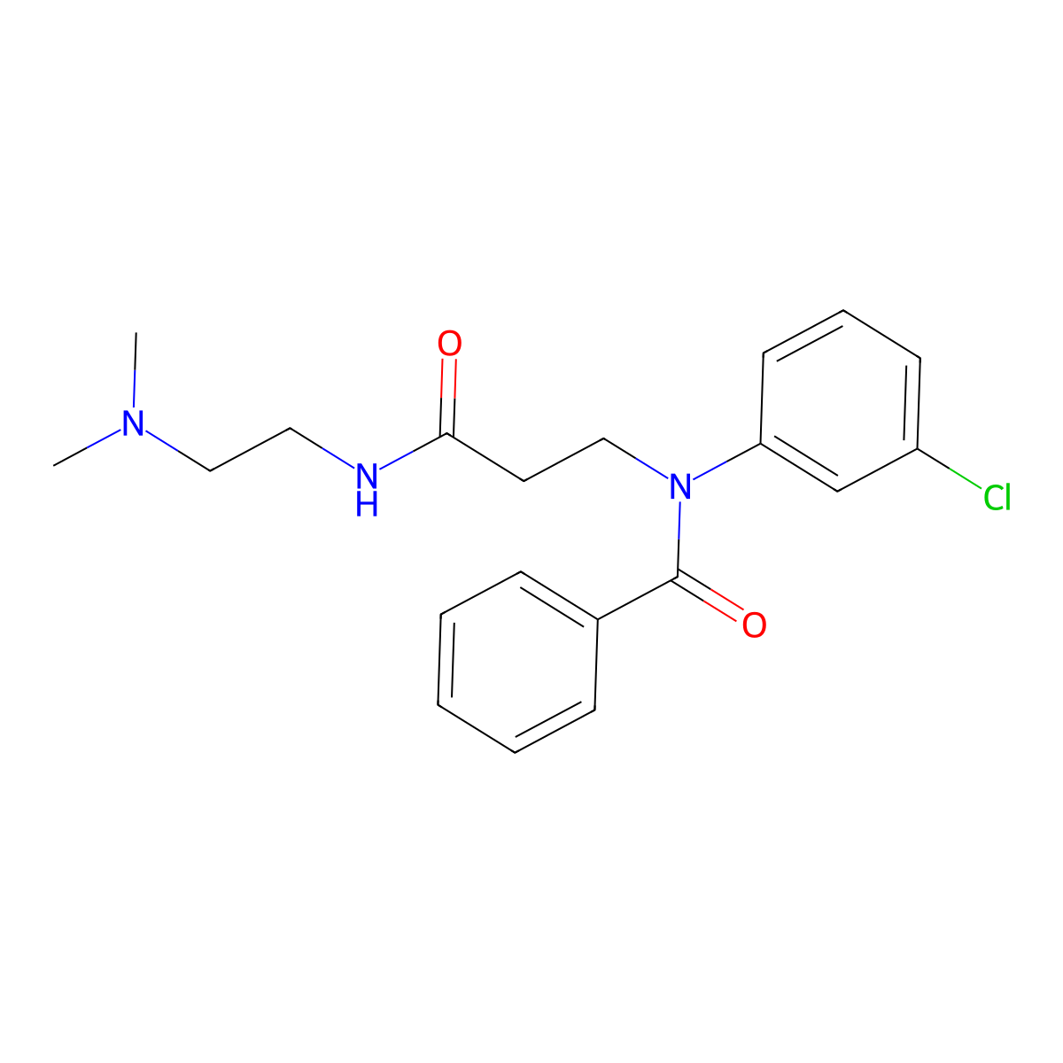 Benzanilide, 3'-chloro-N-(2-((2-(dimethylamino)ethyl)carbamoyl)ethyl)- molecular structure, CAS 79565-68-7