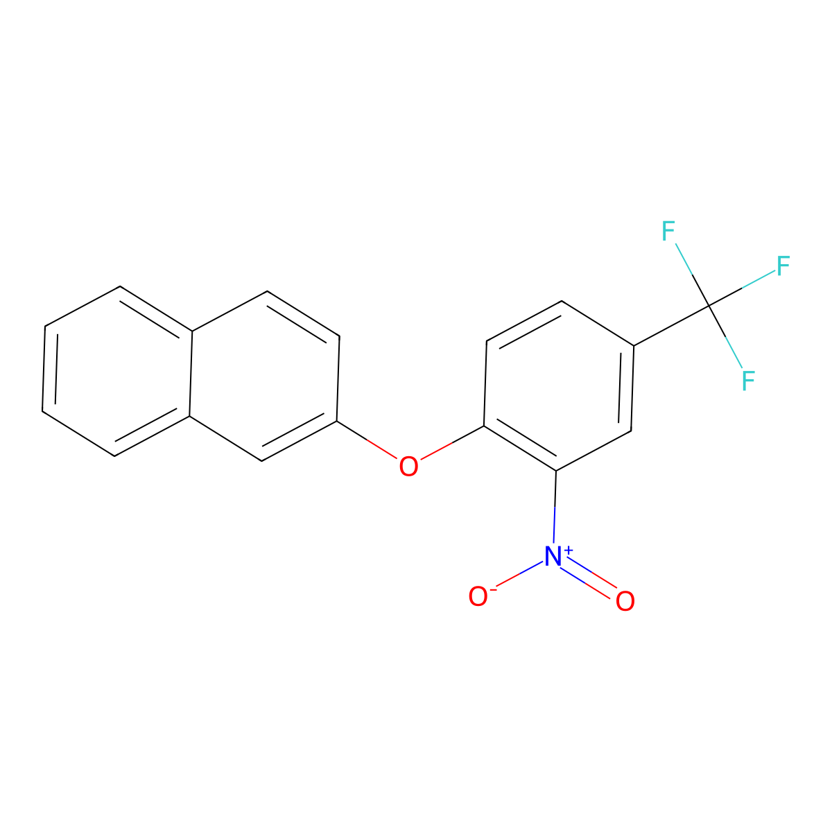2-[2-Nitro-4-(trifluoromethyl)phenoxy]naphthalene molecular structure, CAS 79567-19-4